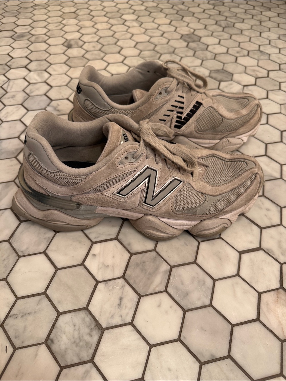 New Balance Grey Mesh & Suede Athletic Sneakers Mens 10